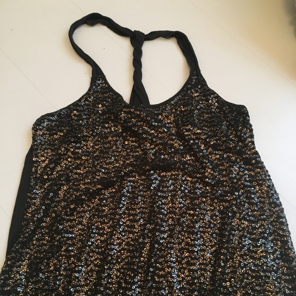 Cute green sequin tank top